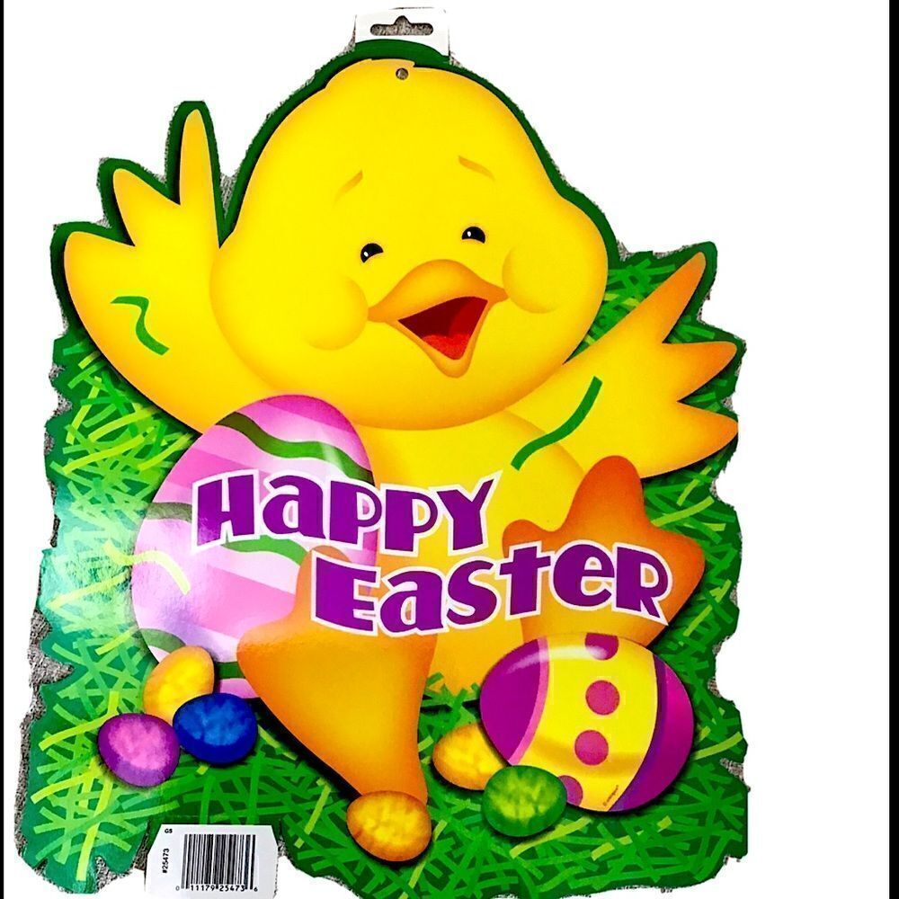 Easter Chick Decoration Cut Out DBL Sided